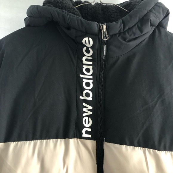 New Balance Sherpa lined two toned puffer winter jacket coat - Picture 2 of 10